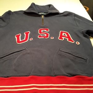 Polo Ralph Lauren(L) blue red and white sweatshirt